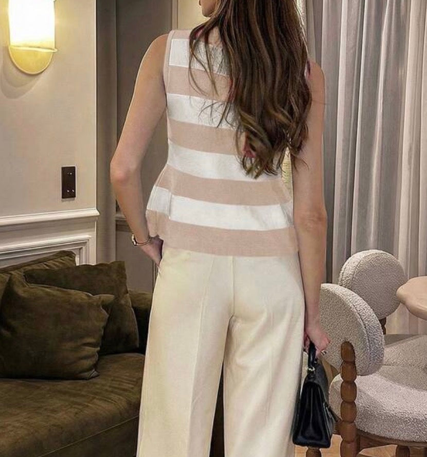 BLUSA RAYAS BOTONES DORADOS