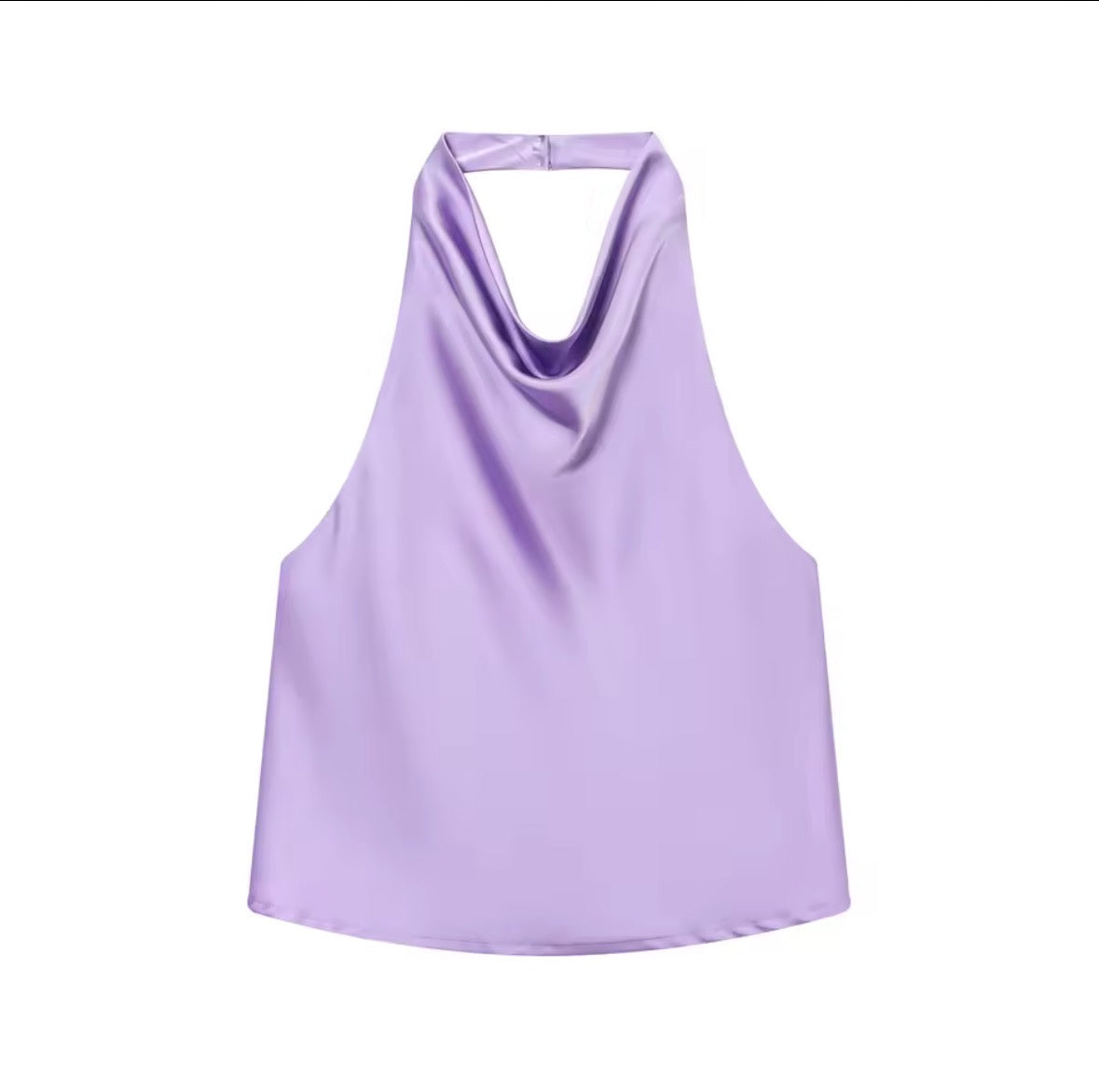 BLUSA HALTER CASCADA SATIN ✨