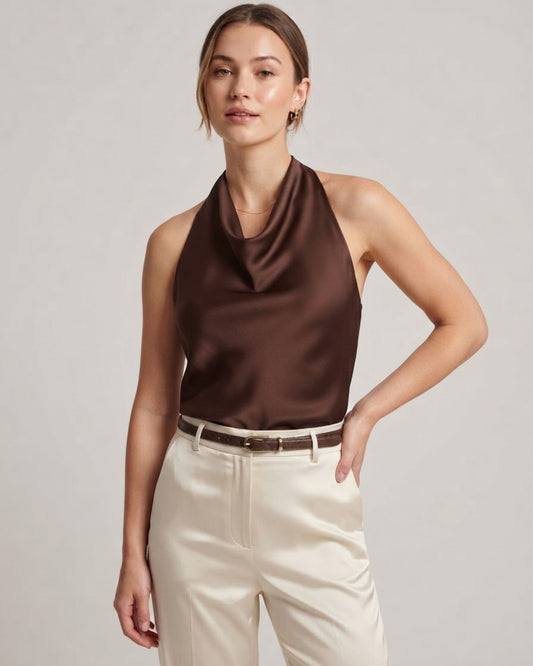BLUSA HALTER CASCADA